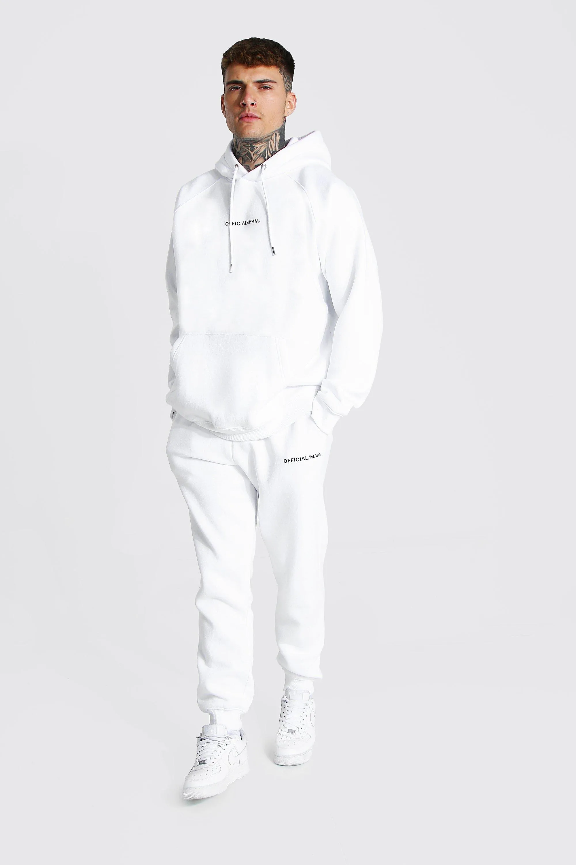 Oversized Official Man Hooded Tracksuit | boohooMAN UK