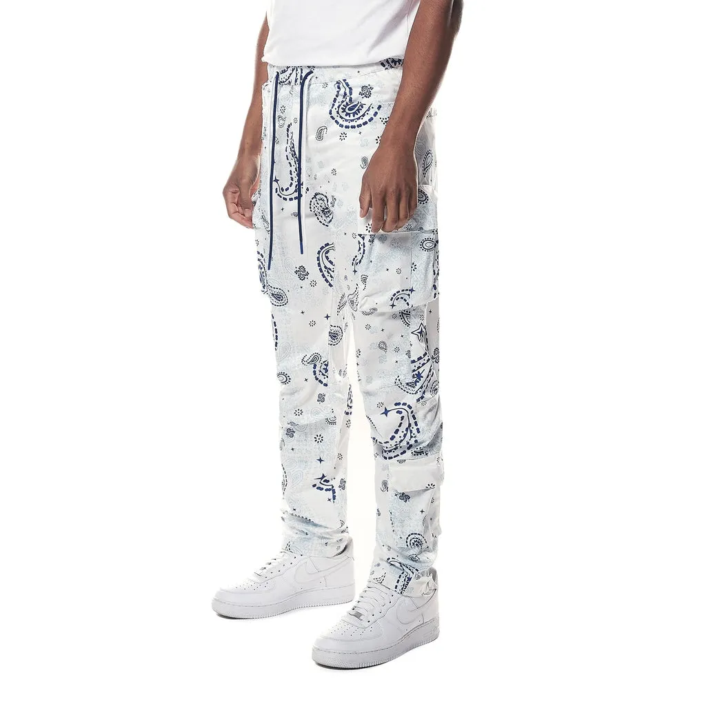 Paisley Utility Windbreaker Joggers - Blue