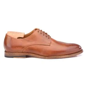 Patina Chestnut Derby Shoes - Leather outsole - HILPERTON: Best Leather Derby Shoes - Patina Finish - Men's Shoes