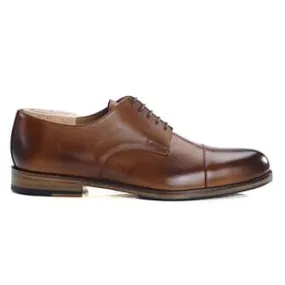 Mayfair Classic Patina Cognac Derby Shoes with Rubber Solepad