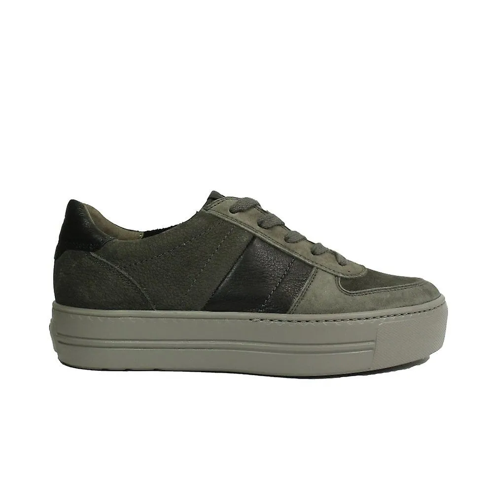 Paul Green 5230-11 Women's Casual Trainers in Titan/Iron Leather/Nubuck