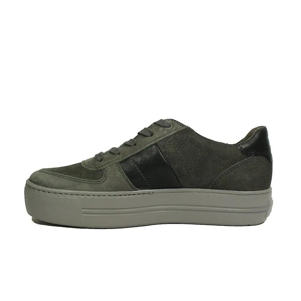 Paul Green 5230-11 Women's Casual Trainers in Titan/Iron Leather/Nubuck