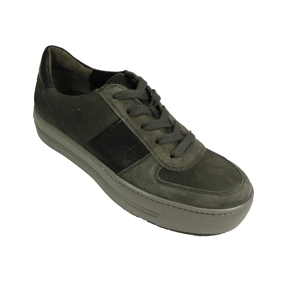 Paul Green 5230-11 Women's Casual Trainers in Titan/Iron Leather/Nubuck