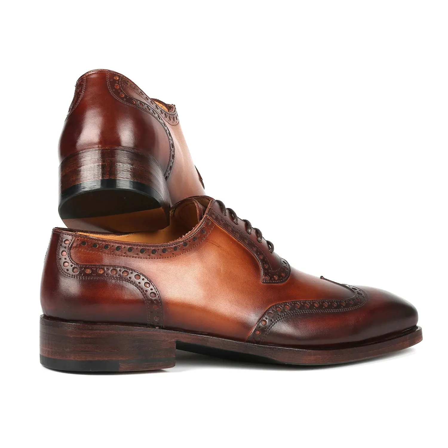 Paul Parkman 6819-BRW Men's Shoes Brown Calf-Skin Leather Wingtip Oxfords (PM6356)