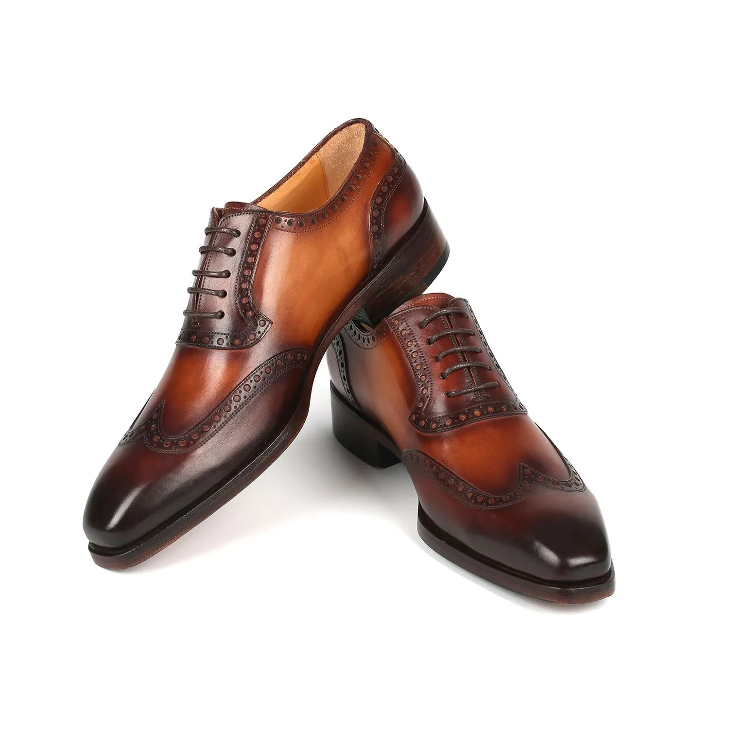 Paul Parkman 6819-BRW Men's Shoes Brown Calf-Skin Leather Wingtip Oxfords (PM6356)