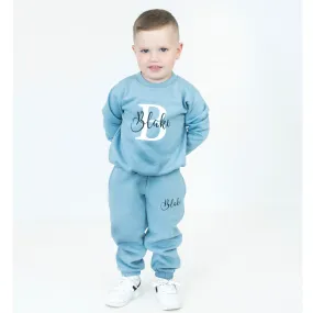 Personalised Name & Initial Dusty Blue Tracksuit