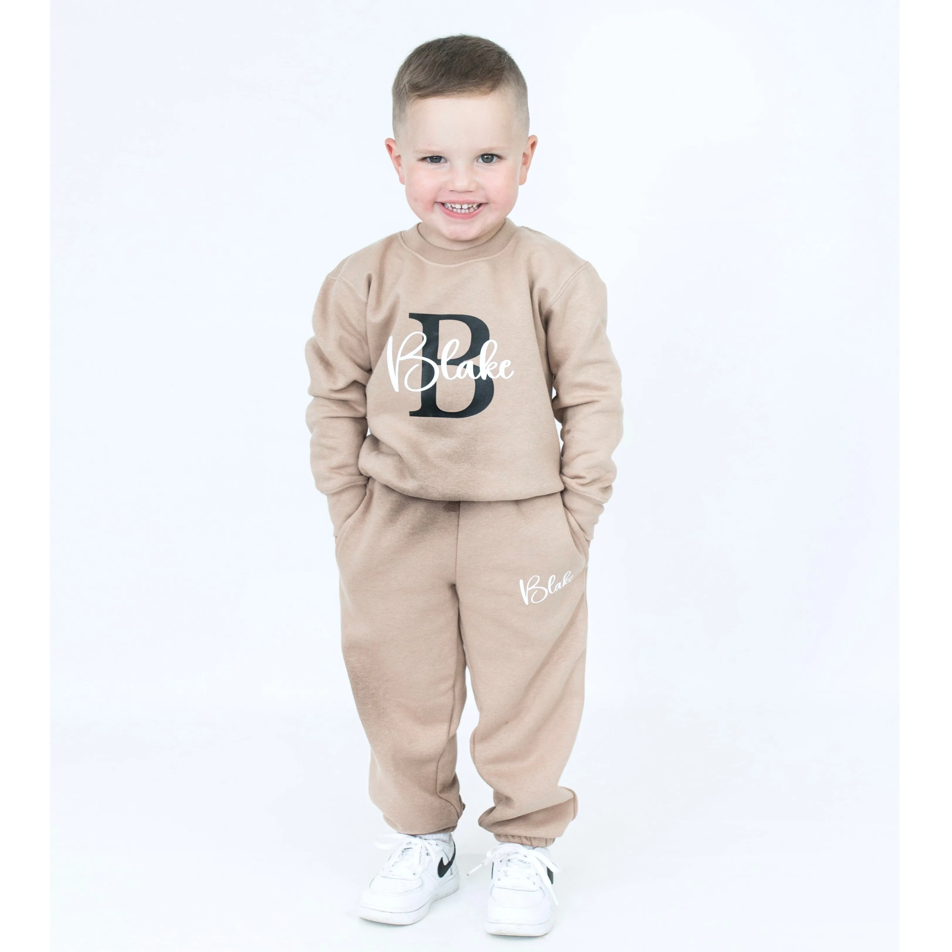 Personalised Name & Initial Warm Taupe Tracksuit