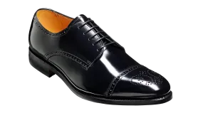 Perth - Black Hi-Shine Derby Shoe