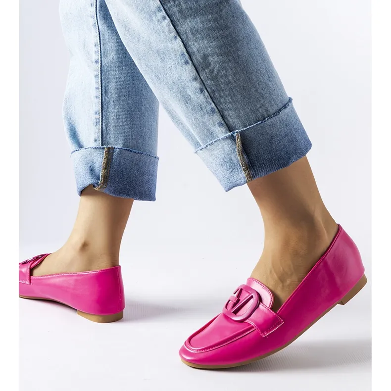 Buckle pink moccasins by Delgi