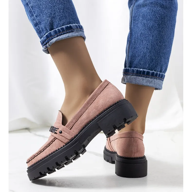 Pink moccasins tractor sole Gosens \