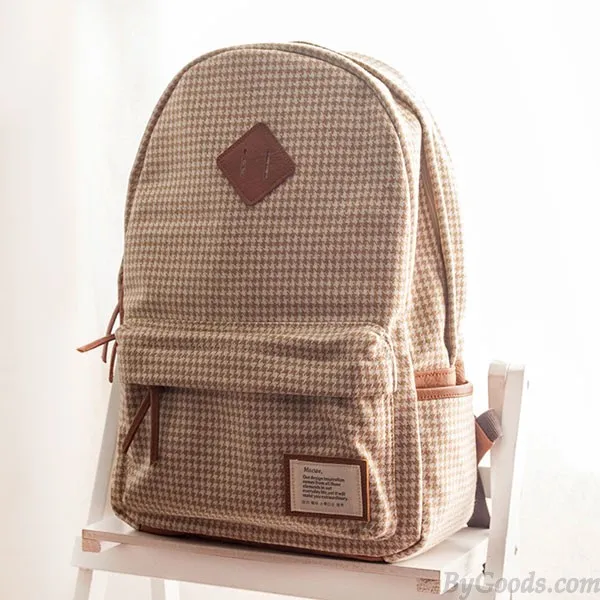 Plaid Pattern School Backpacks for Leisure