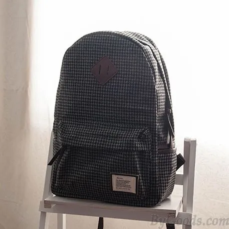 Plaid Pattern School Backpacks for Leisure