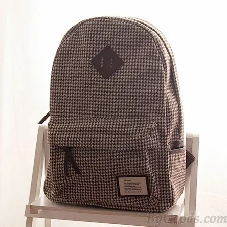 Plaid Pattern School Backpacks for Leisure