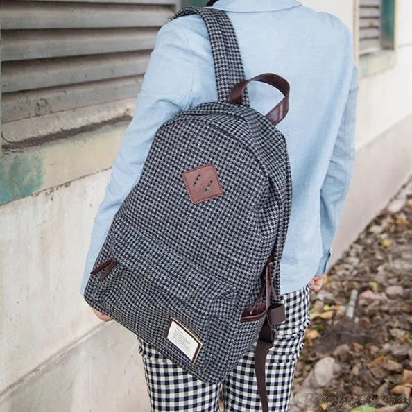 Plaid Pattern School Backpacks for Leisure