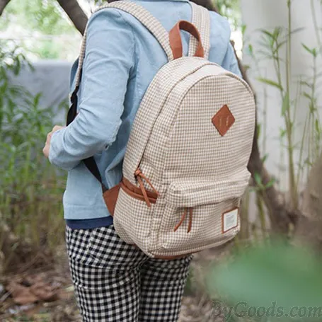 Plaid Pattern School Backpacks for Leisure