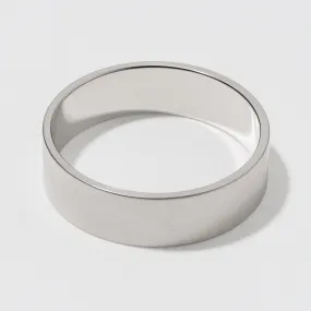 Matte Platinum Flat Wedding Band 6mm