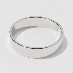 5mm Polished Platinum Flat Wedding Band