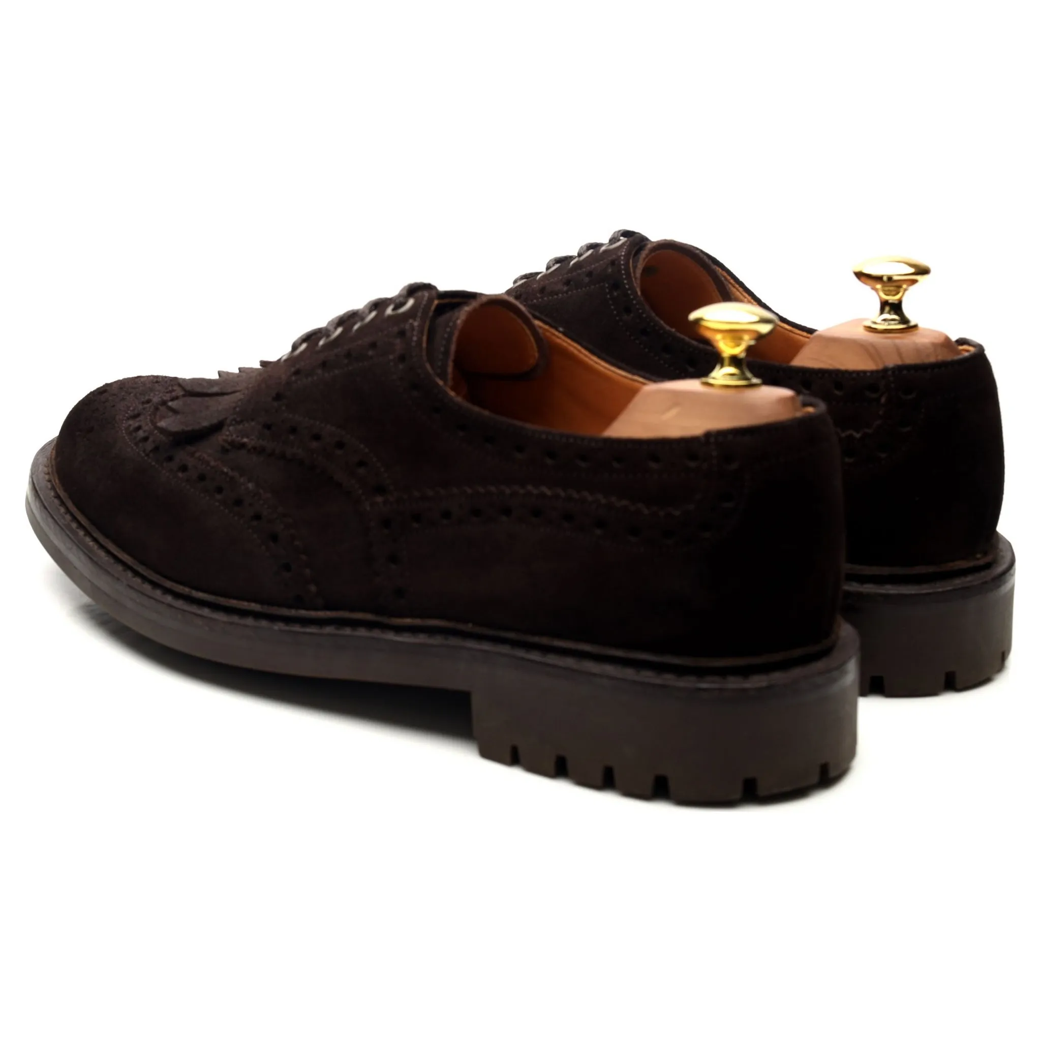 'Plowden' Dark Brown Suede Derby Brogues UK 8.5 G