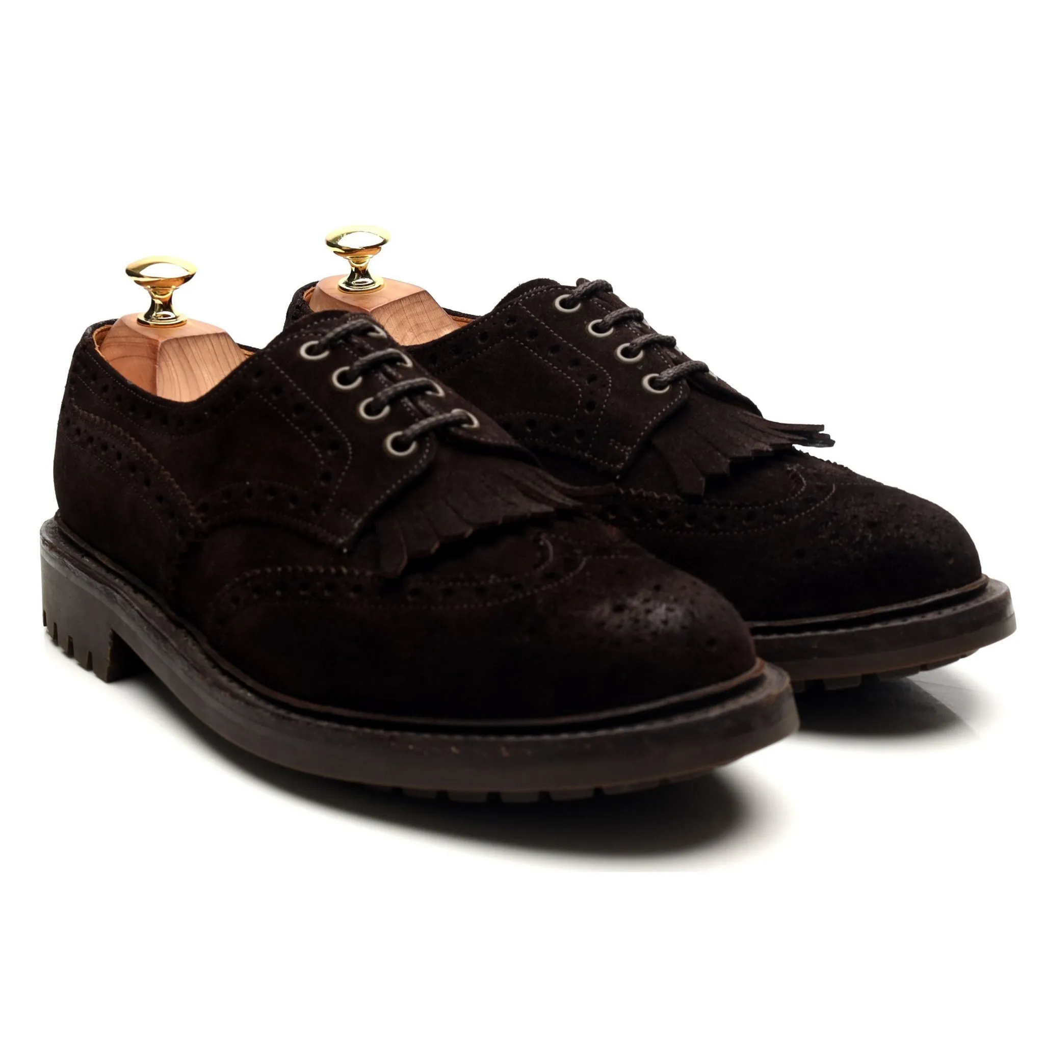 'Plowden' Dark Brown Suede Derby Brogues UK 8.5 G