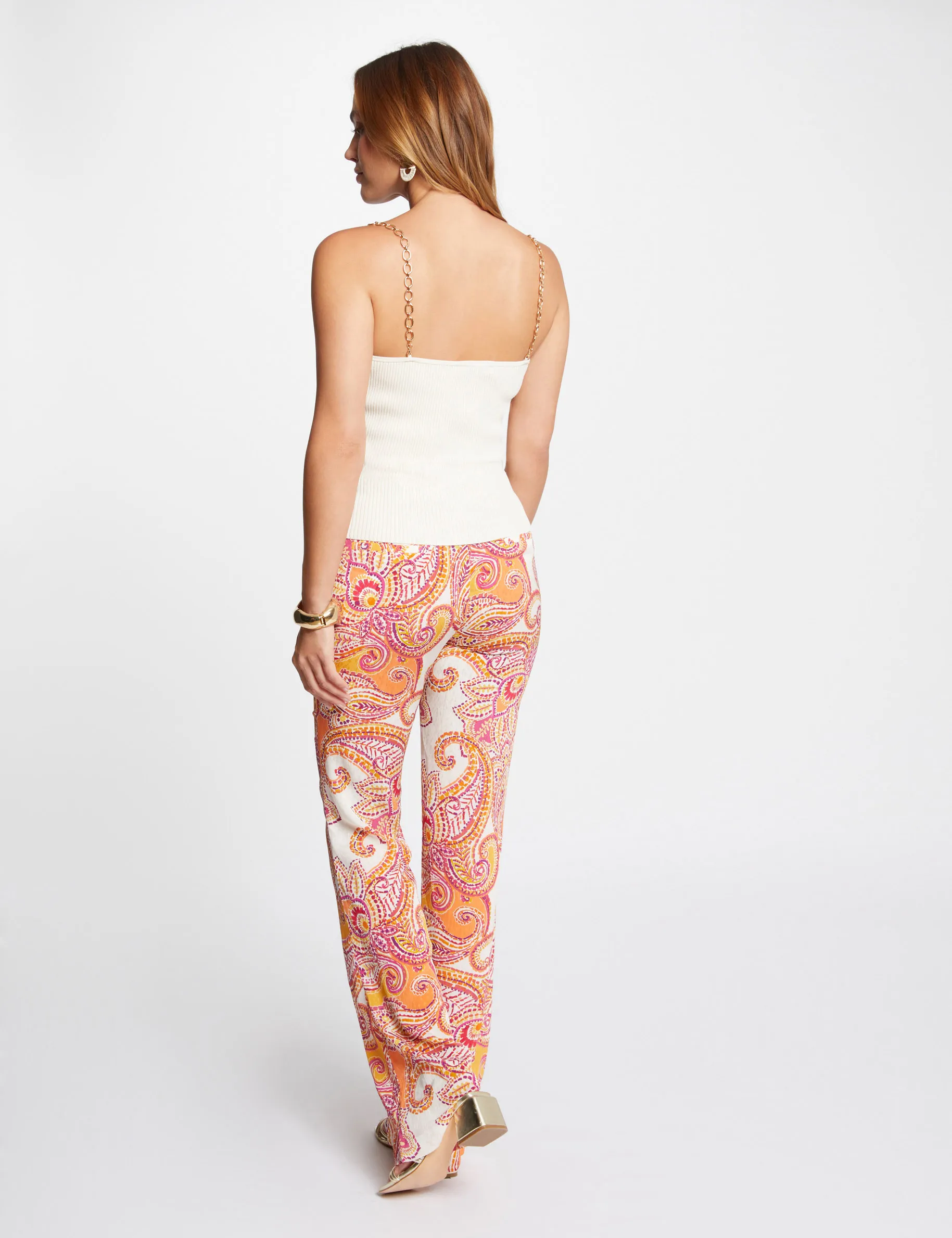 Printed bootcut trousers multicolored women