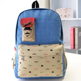 Printed Bow College Backpacks