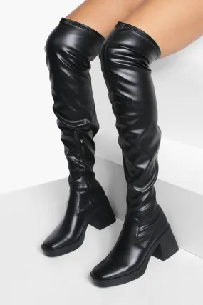 Pu Thigh High Platform Boots