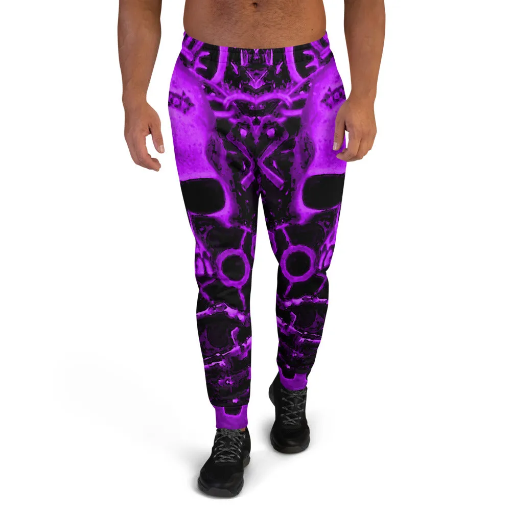 Purple Steampunk Skull Slim Fit Men's Joggers