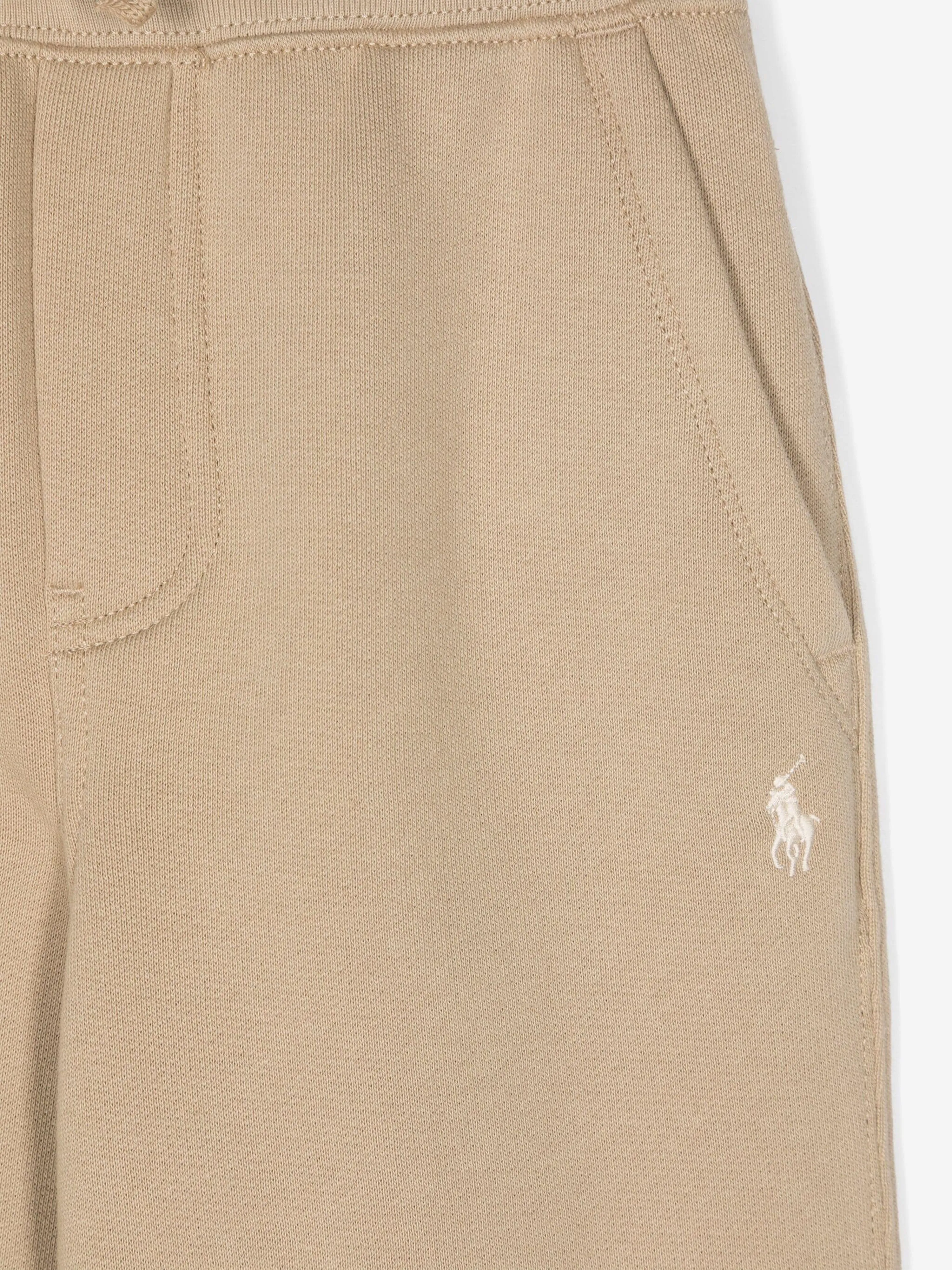 Ralph Lauren Boys Logo Joggers in Beige