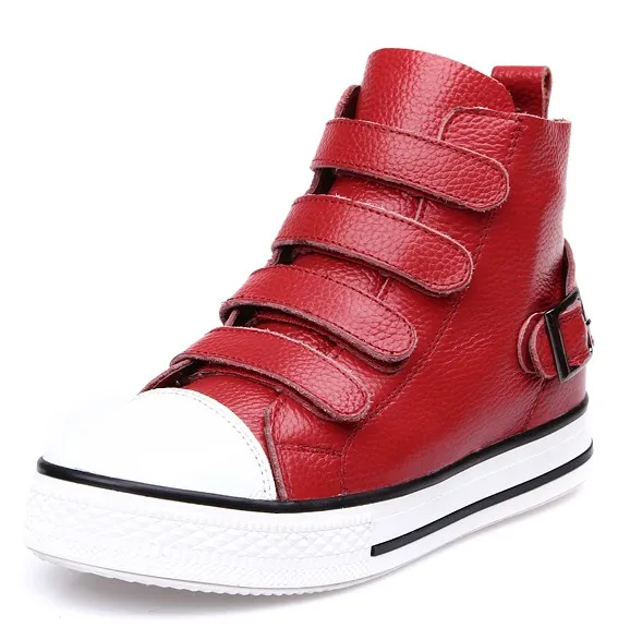 Red Velcro High Top Women's Sneaker Loafers