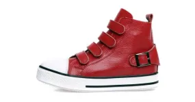 Red Velcro High Top Women's Sneaker Loafers