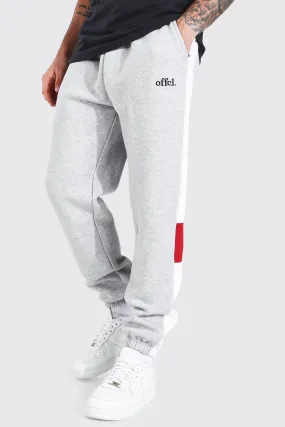 Regular Fit Official Colour Block Joggers | boohooMAN UK