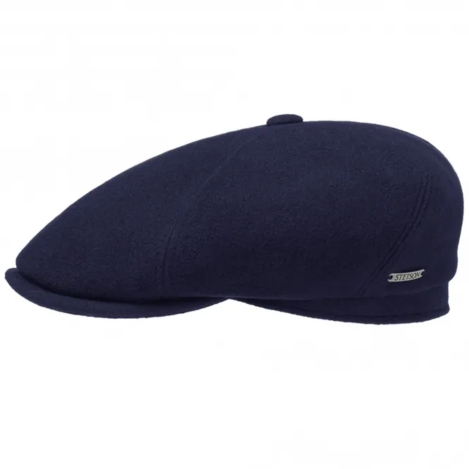 Reid 6 Panel Flat Cap -  Navy