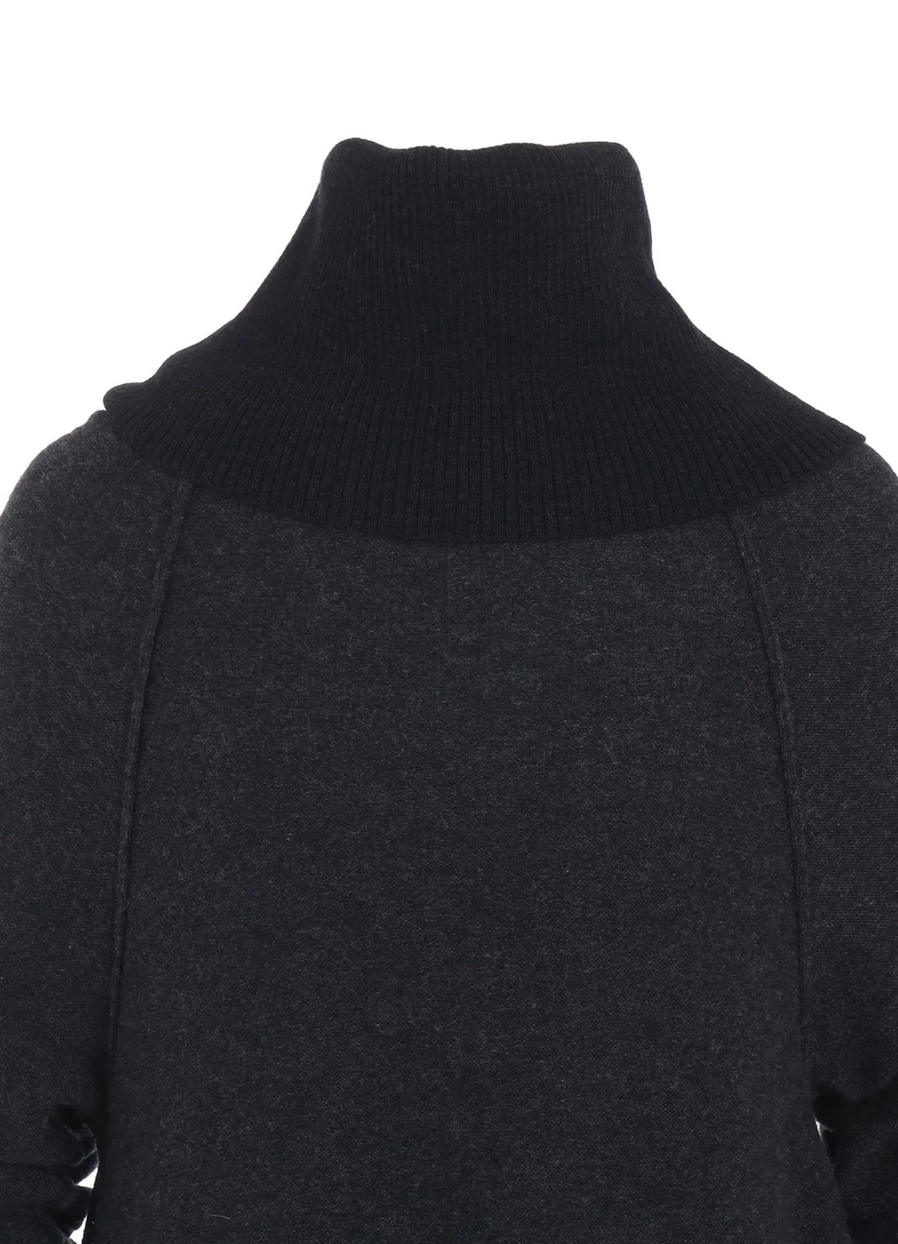 REVERSE STITCHES OFF NECK SIDE DRAPE KNIT