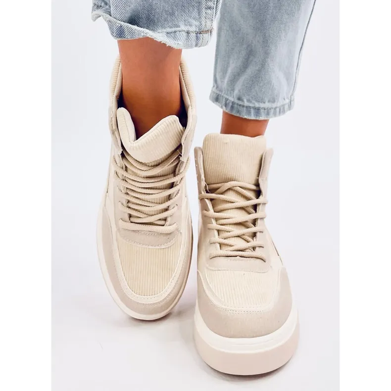 Riess Beige high-top sneakers