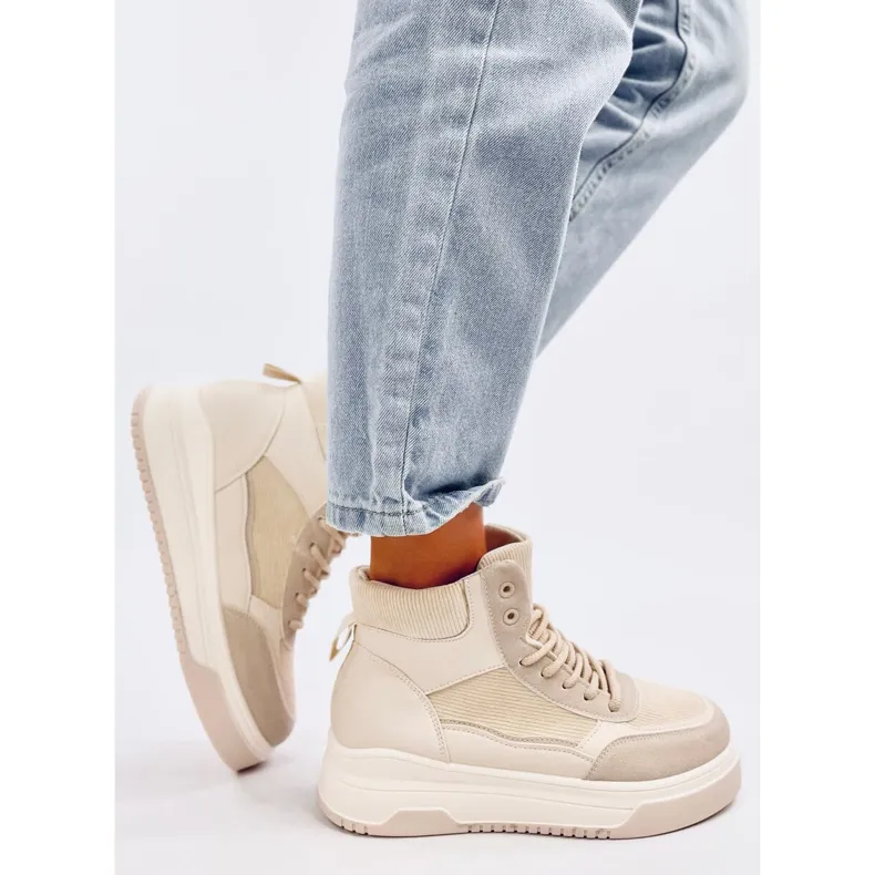 Riess Beige high-top sneakers