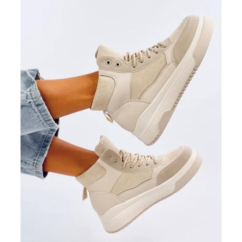 Riess Beige high-top sneakers