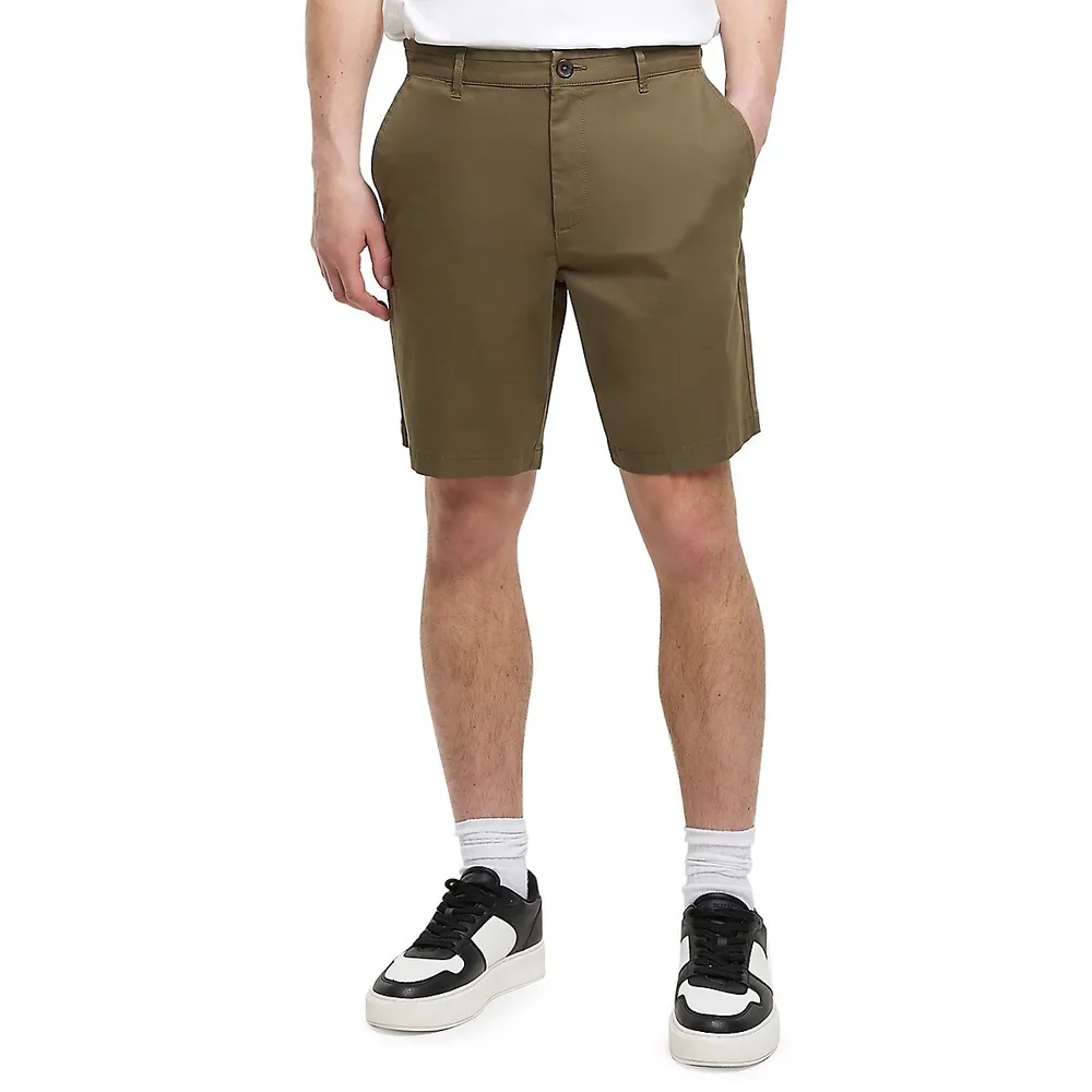 River Island Flat-Front Chino Shorts