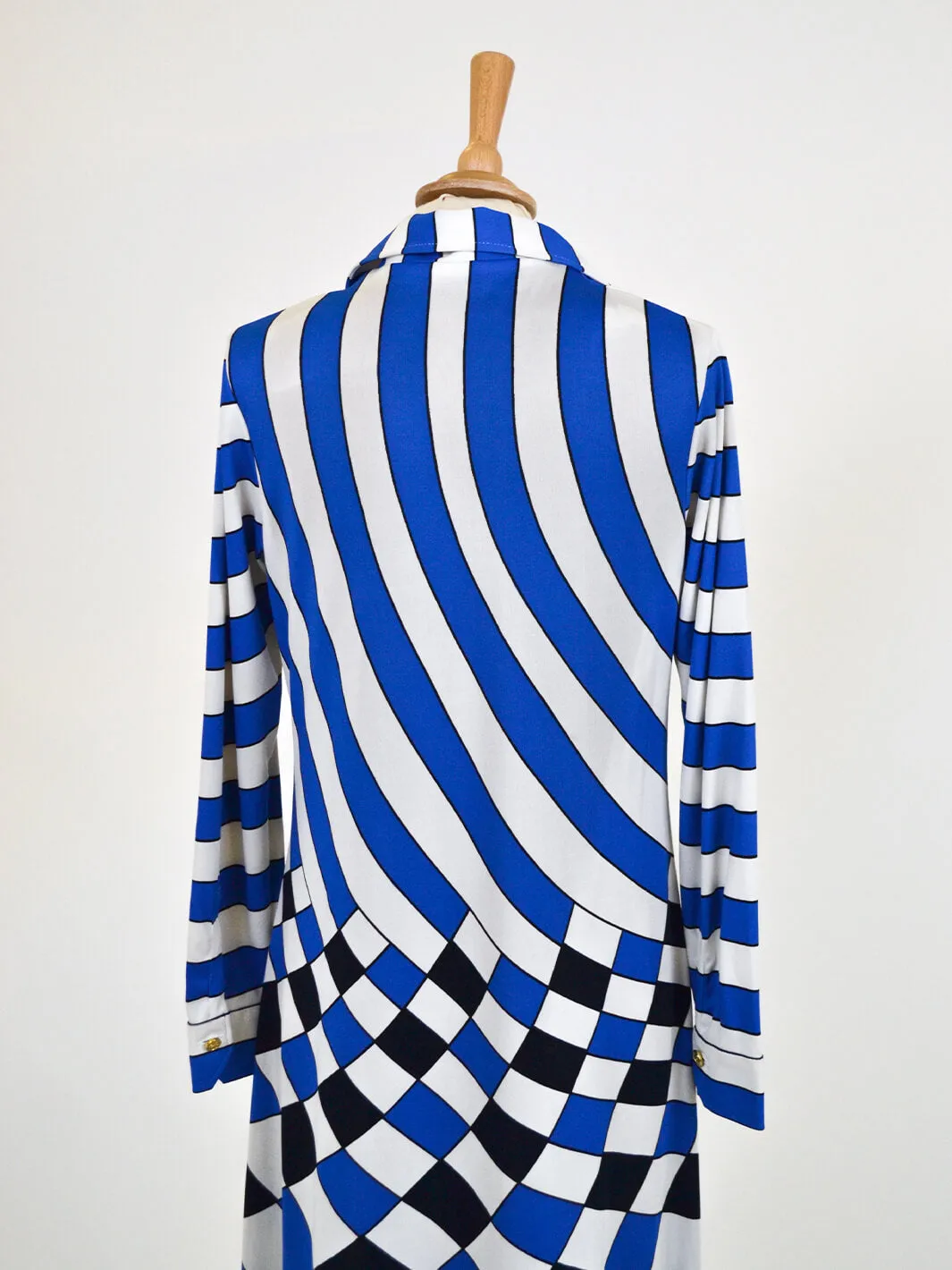 Roberta di Camerino vintage blue and white dress from the 1970s.