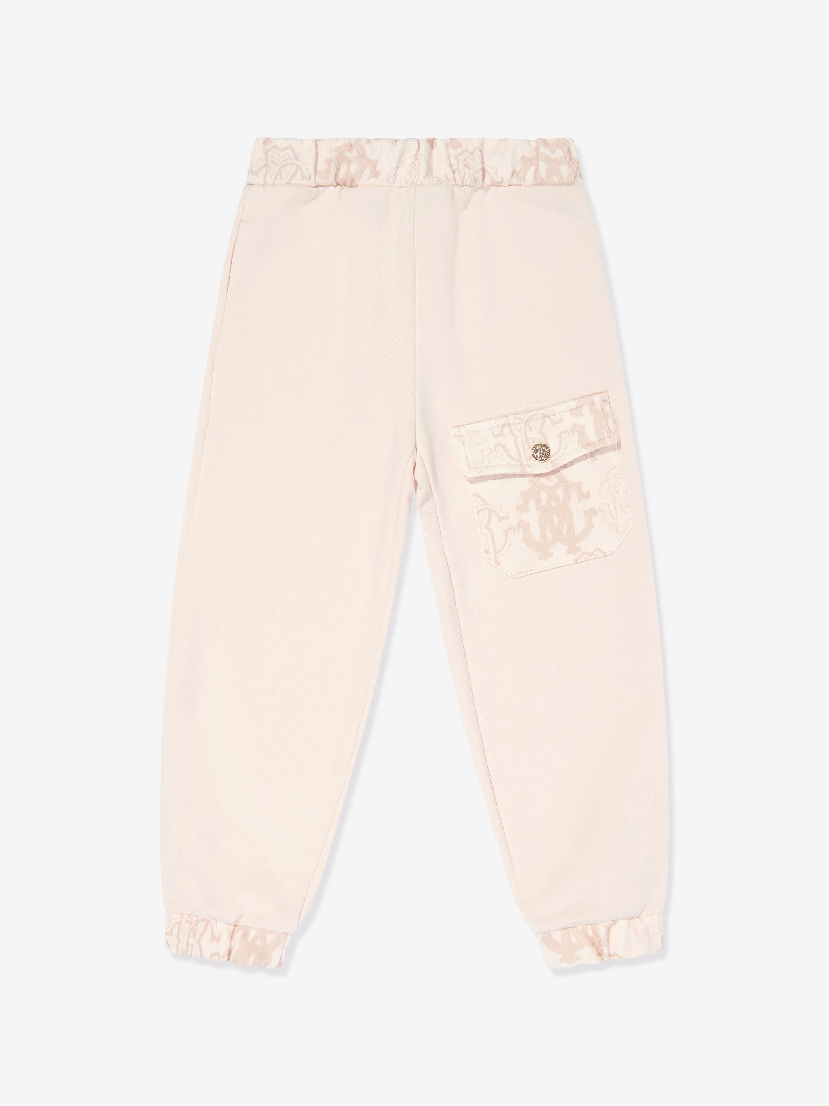 Roberto Cavalli Girls Logo Joggers in Beige