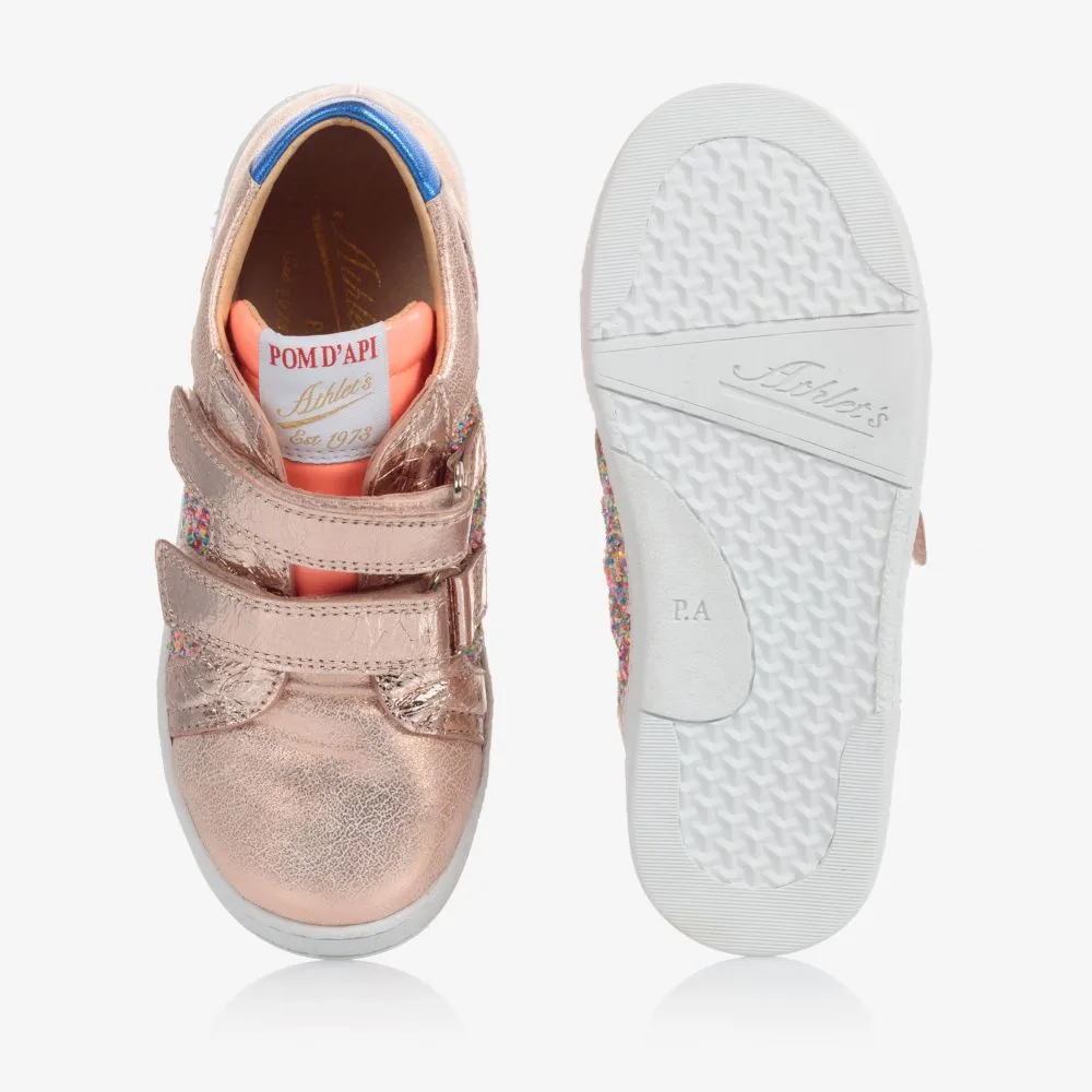 Rose Gold Leather Trainers