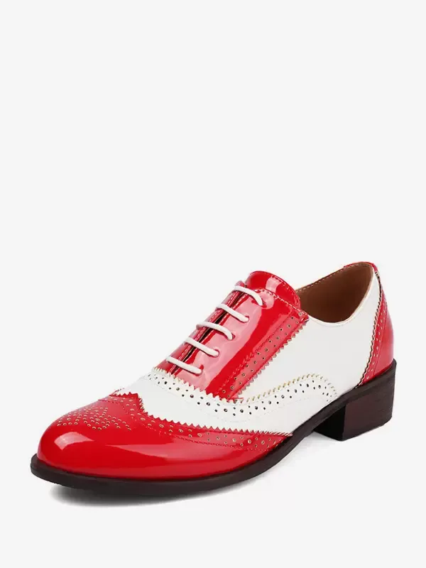 Round Toe Lace-Up Oxfords