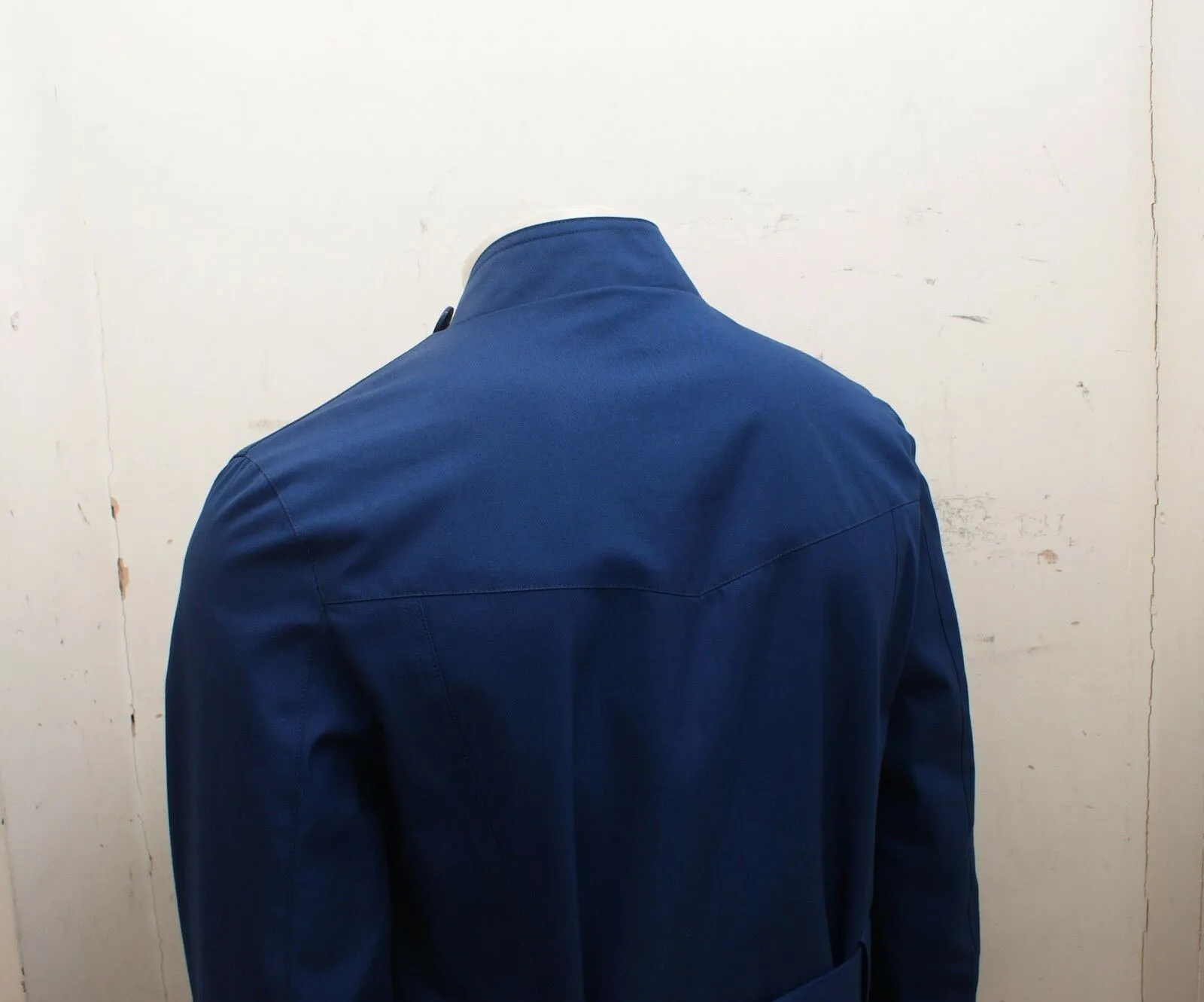 Royal Blue Belted Military Style Coat Jacket