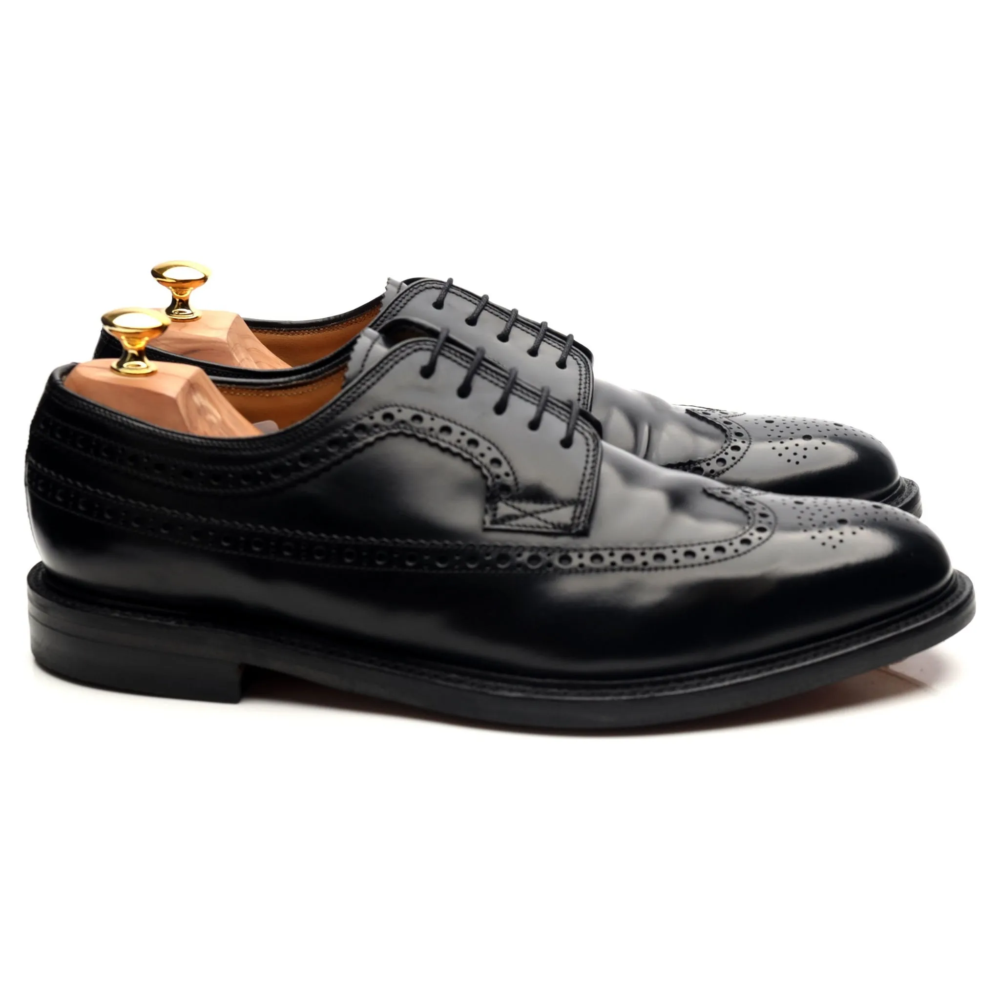 'Royal Brogue' Black Leather Derby UK 12