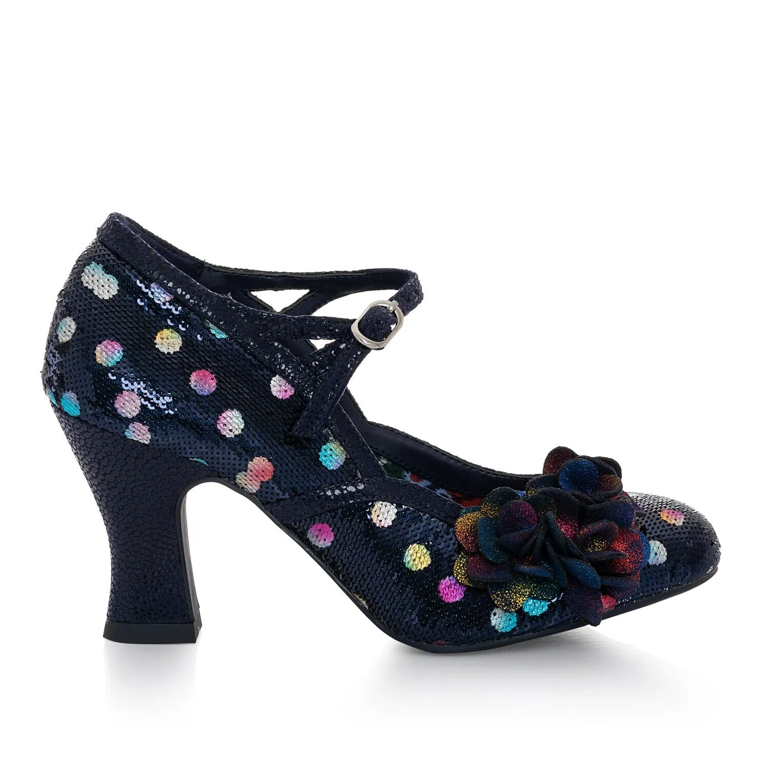 Nina Navy Sequins Mary Jane Heels by Ruby Shoo