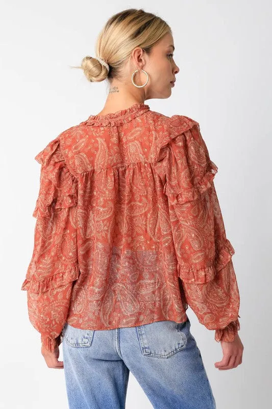 Ruffle Cascade Shirt