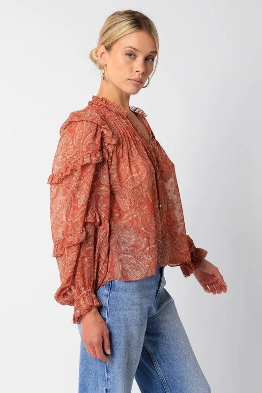 Ruffle Cascade Shirt