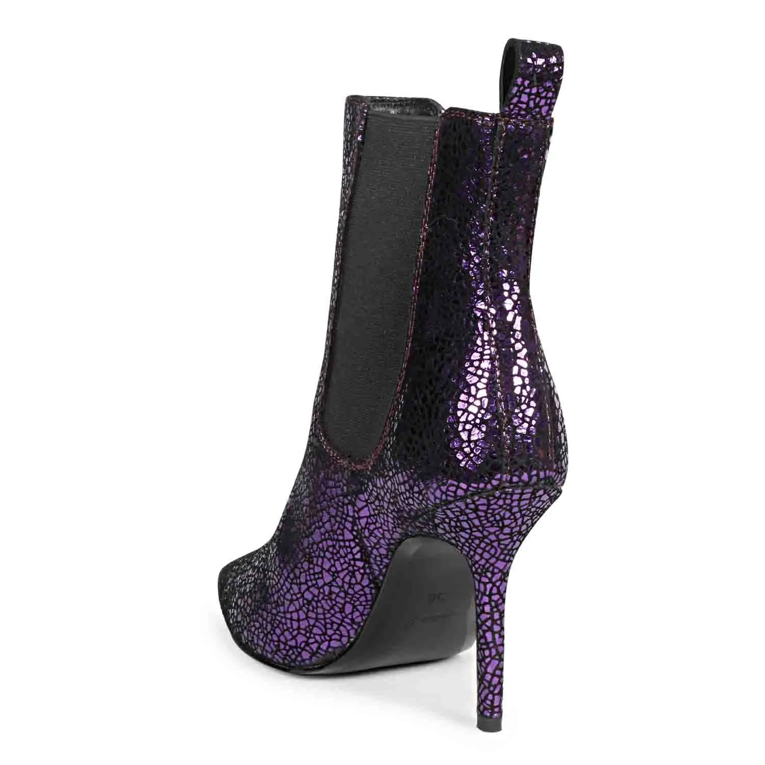 Saint Arely Purple Leather Kitten Heel Boots