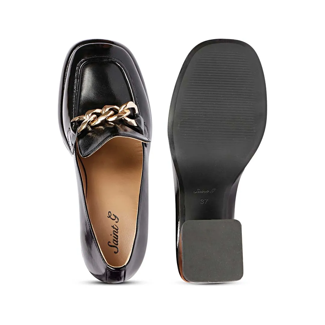 Saint Benote Black Patent Leather Handcrafted Moccasins