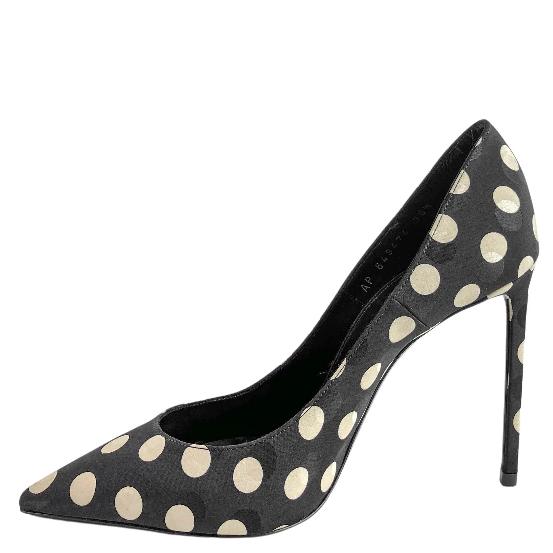 Saint Laurent Polka Dot Heels in Black and Cream