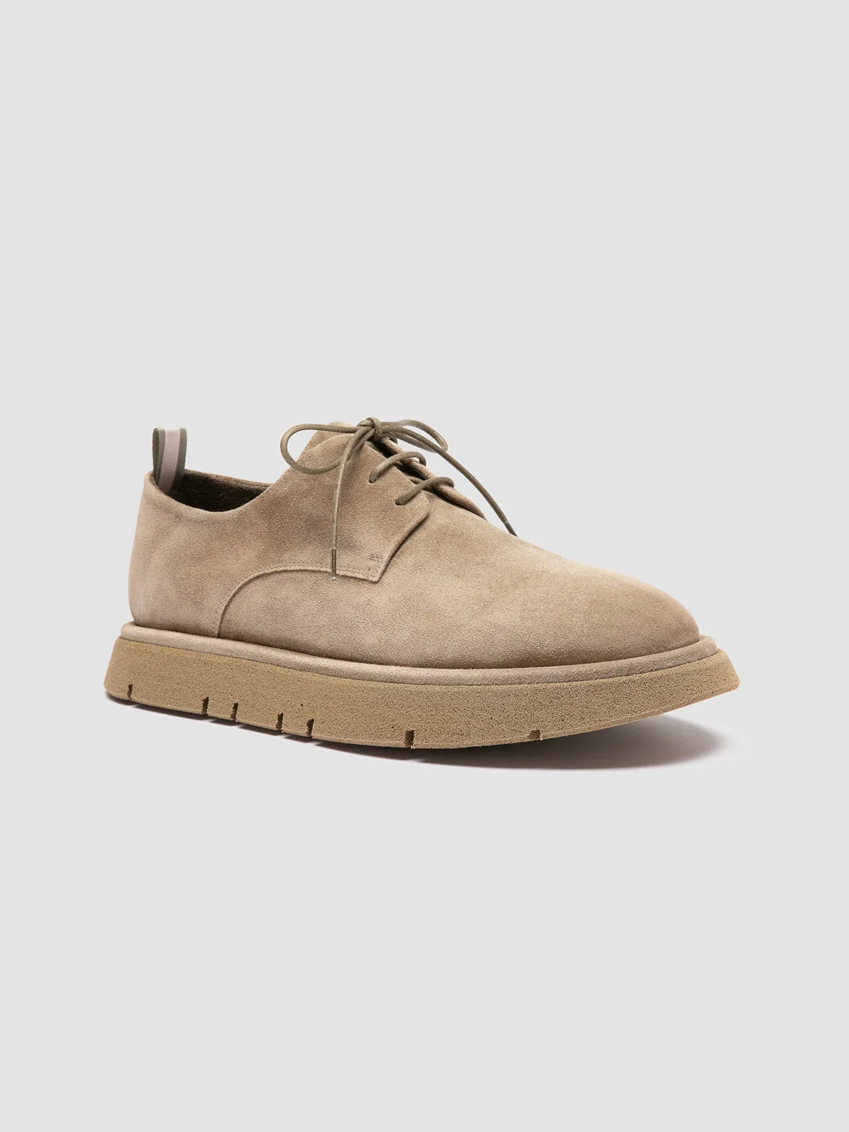 SATURNINE 001 - Taupe Suede Derby Shoes